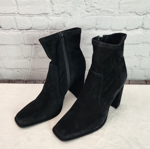 Aqua Lana High Heel Suede Booties Bloomingtondales Exclusive Black - Picture 2 of 6